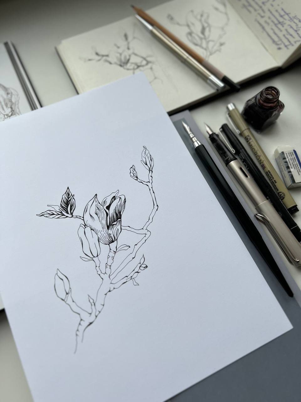 Открытка с цветочной иллюстрацией