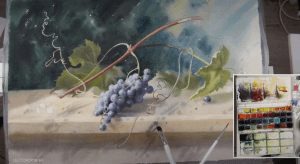 Ветка винограда. Завершение живописи